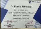 Dt. Burcu Karakuş Diş Hekimi sertifikası