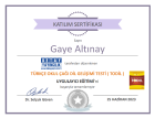 Dil ve Konuşma Terapisti Gaye Altınay Dil Konuşma Bozuklukları sertifikası
