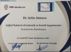 Dt. Selin Atmaca Diş Hekimi sertifikası