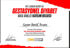 Dyt. Betül Gök Diyetisyen sertifikası