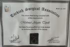 Op. Dr. Mehmet Akgün Tepeli Genel Cerrahi sertifikası