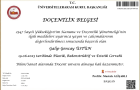 Doç. Dr. Galip Gencay Üstün Plastik Rekonstrüktif ve Estetik Cerrahi sertifikası
