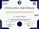 Psk. Duygu Derin Psikoloji sertifikası