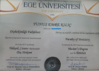 Dt. Yunus Emre Kılıç Diş Hekimi sertifikası