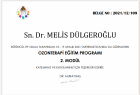 Uzm. Dr. Melis Dülgeroğlu Geleneksel ve Tamamlayıcı Tıp sertifikası