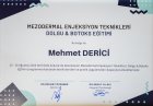 Dr. Dt. Mehmet Derici Diş Hekimi sertifikası