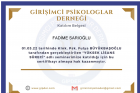Psk. Dan. Fadime Sarıoğlu Psikolojik Danışman sertifikası