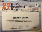 Uzm. Dr. Harun Gezer Çocuk Sağlığı ve Hastalıkları sertifikası