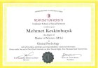 Uzm. Kl. Psk. Mehmet Keskinbıçak Psikoloji sertifikası