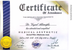 Dr. Veysel Alimoğlu Medikal Estetik Tıp Doktoru sertifikası