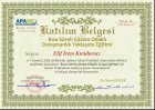 Psk. Dan. Elif İrem Kunduracı Psikolojik Danışman sertifikası