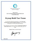Klinik Psikolog  Zeynep Betül Tarı Torun Psikoloji sertifikası