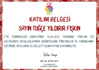 Fzt. Tuğçe Yıldırır Fışkın Fizyoterapi sertifikası