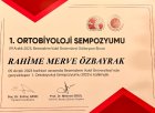 Uzm. Dr. Merve Özbayrak Fiziksel Tıp ve Rehabilitasyon sertifikası