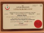 Op. Dr. Abubekir Böyük Üroloji sertifikası