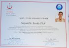 Uzm. Dr. Sevda Tan Anestezi ve Reanimasyon sertifikası