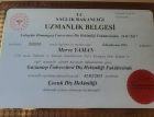 Uzm. Dt. Merve Yaman Diş Hekimi sertifikası