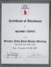 Dr. Dt. Mehmet Derici Diş Hekimi sertifikası