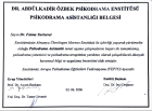 Uzm. Dr. Fatma Yurtsever Psikiyatri sertifikası