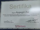 Dt. Ayşegül Zor Diş Hekimi sertifikası