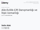 Klinik Psikolog  Selin Zivane Klinik Psikolog sertifikası