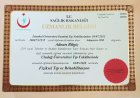 Uzm. Dr. Adnan Bilgiç Fiziksel Tıp ve Rehabilitasyon sertifikası