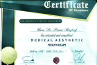 Uzm. Dr. Pınar Baştuğ Medikal Estetik Tıp Doktoru sertifikası