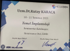 Uzm. Dt. Kutay Karaca Restoratif Diş Tedavileri sertifikası