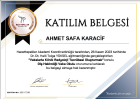 Dt. Ahmet Safa Karacif Diş Hekimi sertifikası