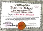 Uzm. Psk. Adila Mustafayeva Psikoloji sertifikası