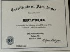 Doç. Dr. M.Murat Aydos Üroloji sertifikası