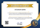 Psk. Dan. Efzanur Serin Psikolojik Danışman sertifikası