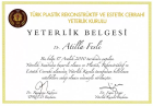 Op. Dr. Atilla Fesli Plastik Rekonstrüktif ve Estetik Cerrahi sertifikası