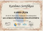 Psk. Dan. Gamze Çiçek Psikolojik Danışman sertifikası
