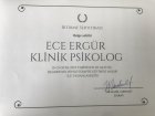 Uzm. Kl. Psk. Ece Ergür Psikoloji sertifikası