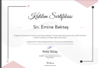Uzm. Psk. Emine Bektaş Psikoloji sertifikası