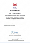 Uzm. Kl. Psk. Berken Gündüz Psikoloji sertifikası