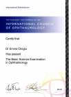 Doç. Dr. Emine Çiloğlu Göz Hastalıkları sertifikası