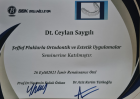 Dt. Ceylan Saygılı Diş Hekimi sertifikası
