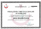 Uzm. Psk. Musa İbrahim ÖVGÜN Psikoloji sertifikası