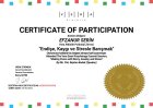 Psk. Dan. Efzanur Serin Psikolojik Danışman sertifikası