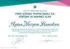 Psk. Aysun Meryem Hamidova Psikoloji sertifikası