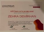 Uzm. Kl. Psk. Zehra Demirhan Psikoloji sertifikası
