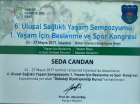 Dyt. Seda Candan Aras Diyetisyen sertifikası