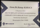 Uzm. Dt. Kutay Karaca Restoratif Diş Tedavileri sertifikası