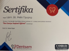 Uzm. Dt. Pelin Tavana Diş Protez Uzmanı sertifikası