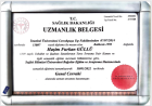 Op. Dr. Haşim Furkan Güllü Genel Cerrahi sertifikası