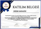 Dyt. Gizem Karagöz Diyetisyen sertifikası