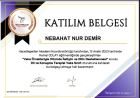 Dil ve Konuşma Terapisti Nebahat Nur Demir Dil Konuşma Bozuklukları sertifikası