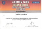 Op. Dr. Şermin Güvençer Kadın Hastalıkları ve Doğum sertifikası